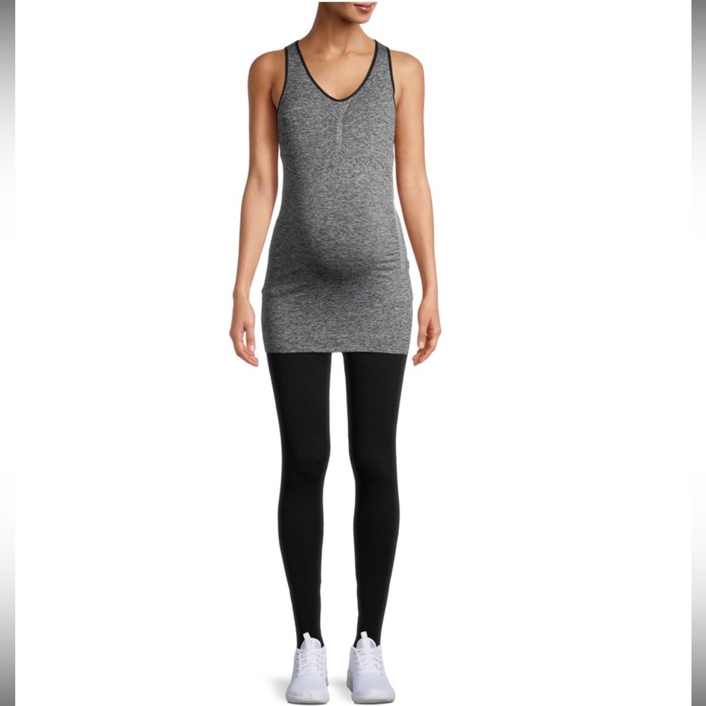 Time And Tru Women's Maternity Racer Back Tank, Gray, size S